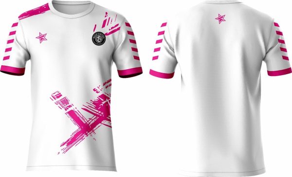 Naas United Training T shirt White/Pink (2 side sub print)